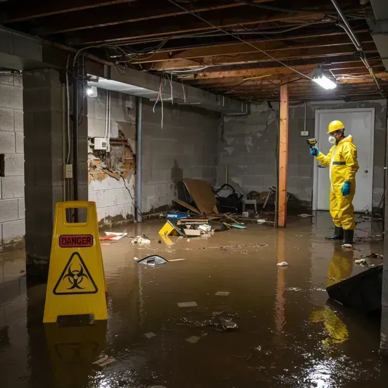 Flooded Basement Electrical Hazard in Dunbar, WV Property