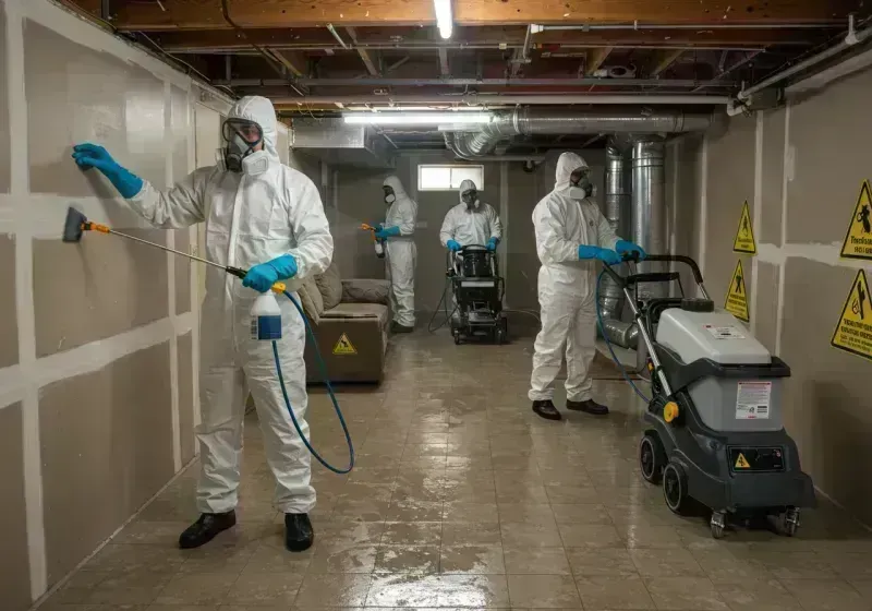 Basement Moisture Removal and Structural Drying process in Dunbar, WV